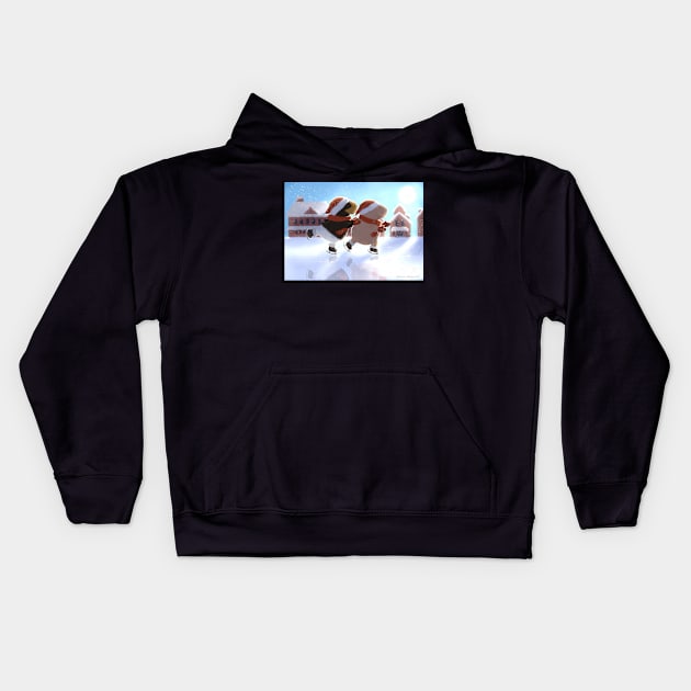 Guinea pigs ice skating Kids Hoodie by Mondesign26 